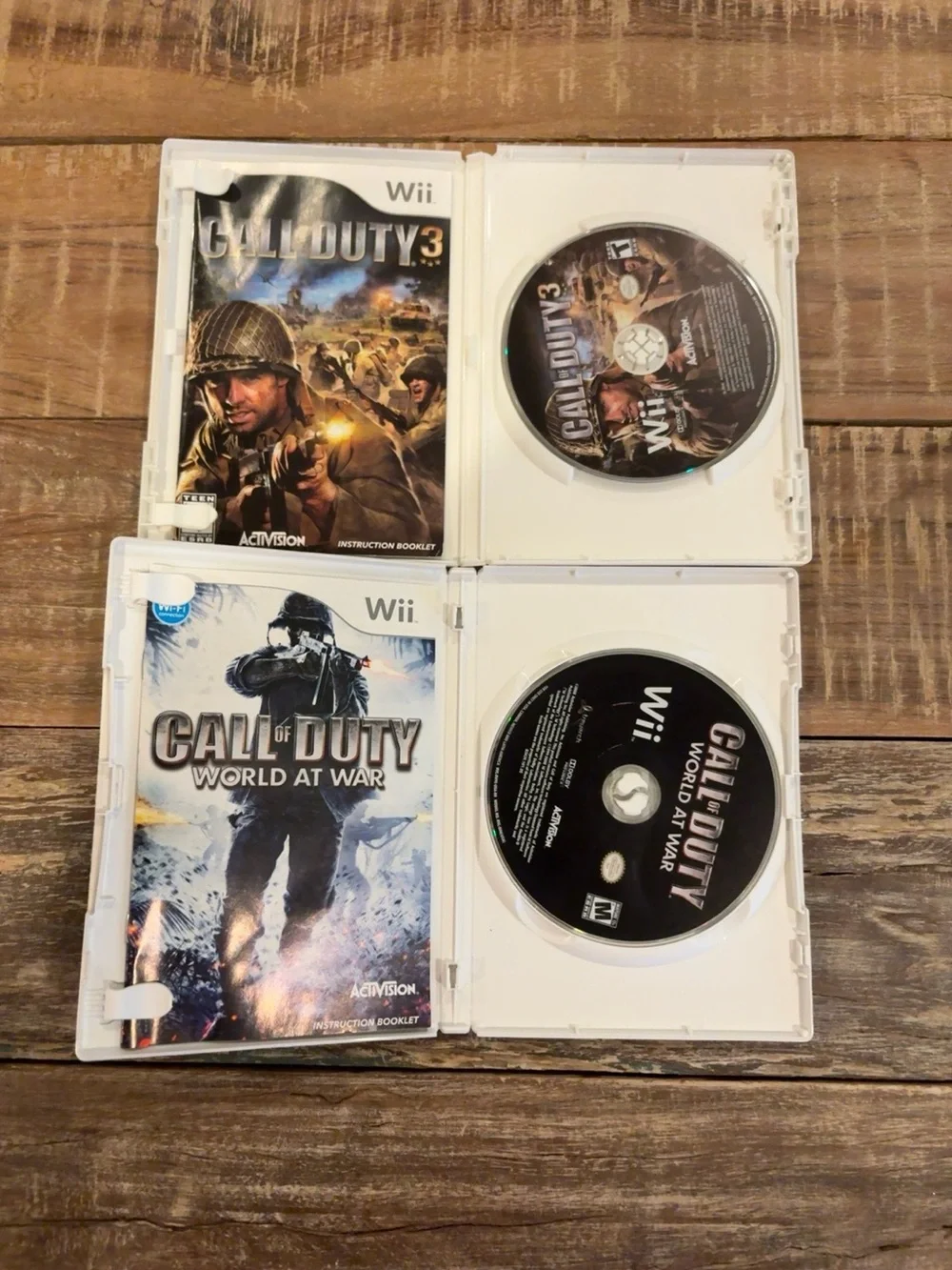Call of Duty Wii 2 Game Bundle World at War + Call of Duty 3 Tested